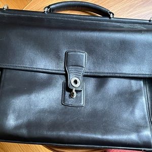 Coach Laptop business all leather bag nylon lining